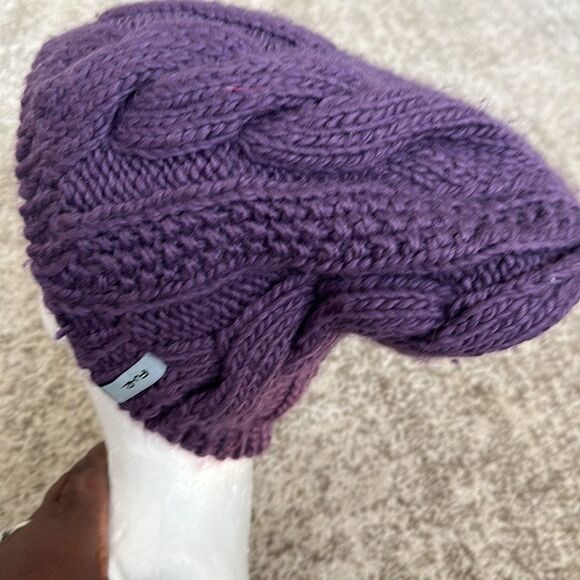 Fur Cable knit Hat O/S - Picture 2 of 6